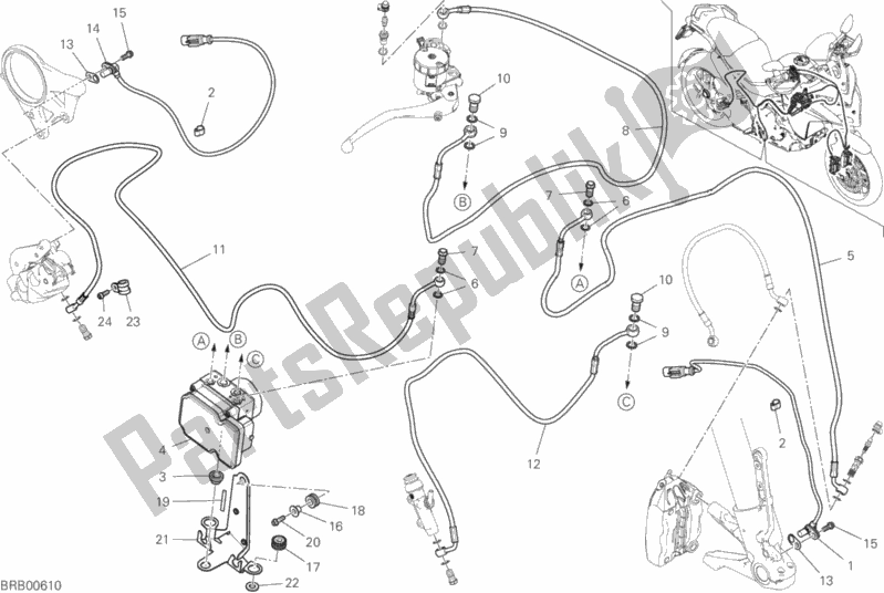 Toutes les pièces pour le Système De Freinage Abs du Ducati Multistrada 1260 Touring USA 2020